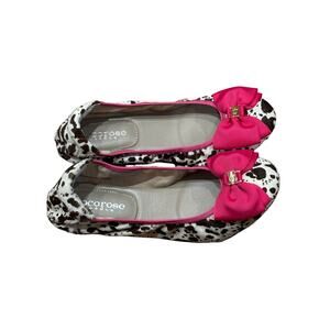NWOT Cocorose London Pony hair Buckingham leather Ballet Flats Shoes 38 foldable